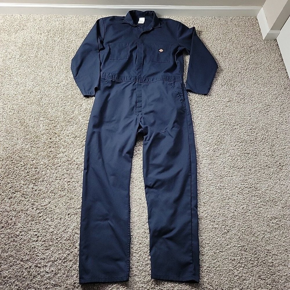 Dickies Coveralls Mens XLT Blue Workwear Jumpsuit Long Sleeve